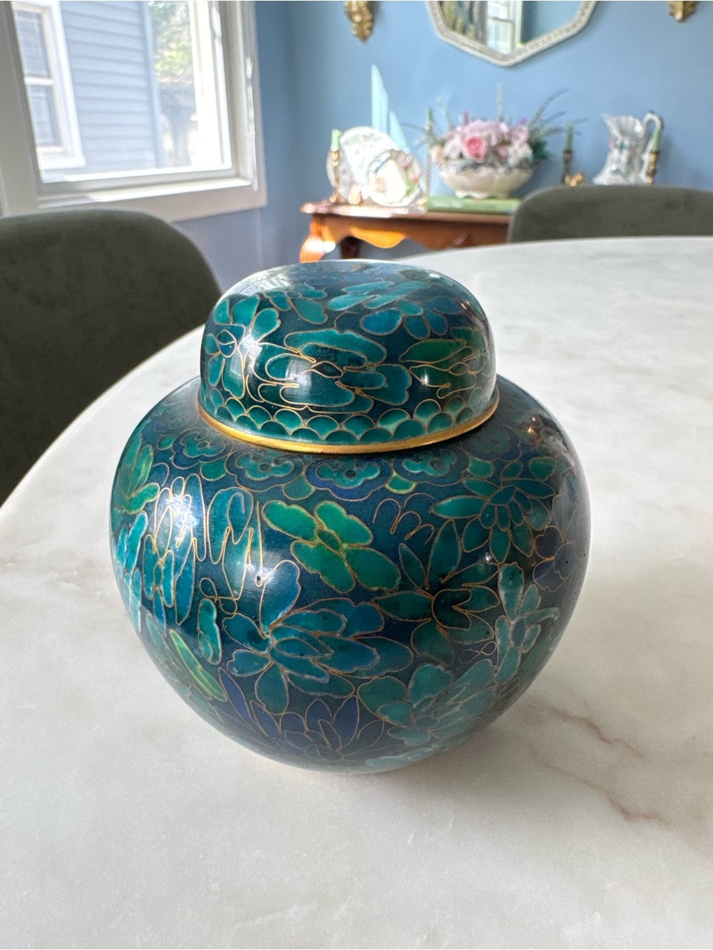 Vintage Cloisonné Lidded Jar